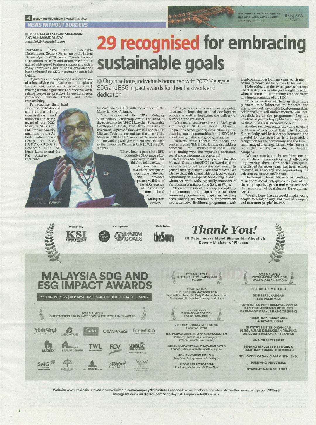 2022 Malaysia Outstanding ESG Impact Corporate Excellence Award